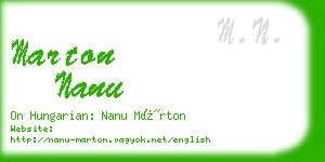 marton nanu business card